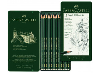 Faber-Castell Estojo Kit Lápis para Desenho Castell 9000 Art Set (Contém 12)