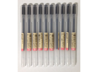 MUJI Kit Caneta Gel Ballpoint Preta 0.7 (Contém 10)