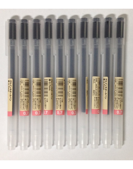 MUJI Kit Caneta Gel Ballpoint Preta 0.7 (Contém 10) MUJI Kit Caneta Gel Ballpoint Preta 0.7 (Contém 10)