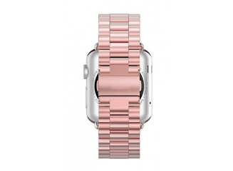 Pulseira de Aço Inox para Apple Watch Clássica Rose Pink