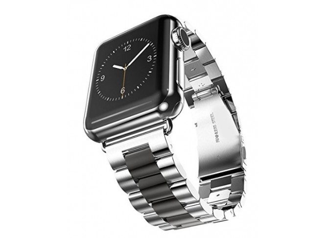 Pulseira de Aço Inox para Apple Watch Clássica Silver Black
