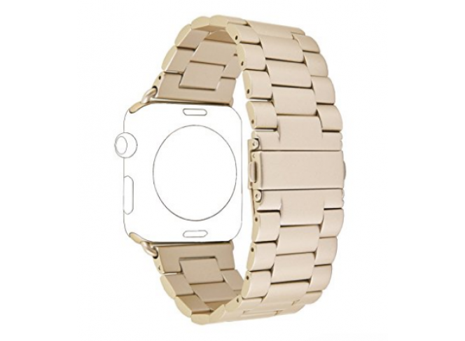 Pulseira de Aço Inox para Apple Watch Clássica Gold