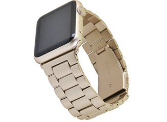 Pulseira de Aço Inox para Apple Watch Clássica Gold