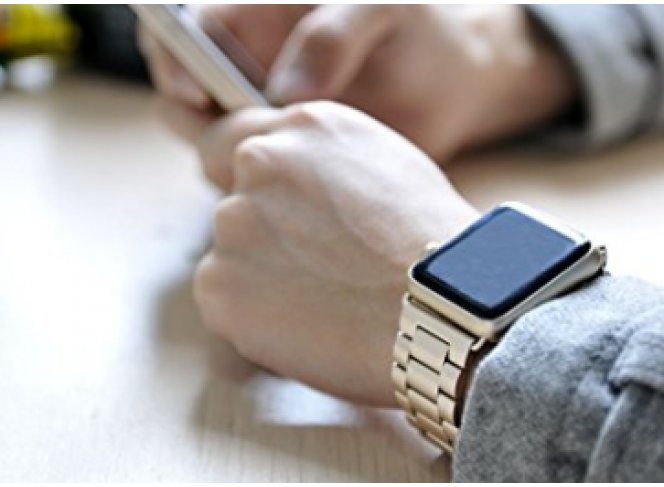 Pulseira de Aço Inox para Apple Watch Clássica Gold