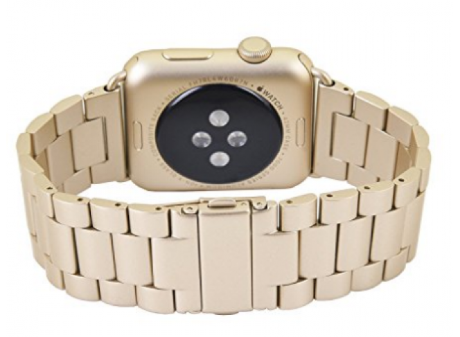Pulseira de Aço Inox para Apple Watch Clássica Gold