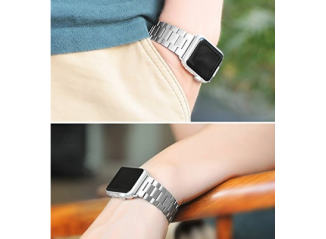 Pulseira de Aço Inox para Apple Watch Clássica Silver