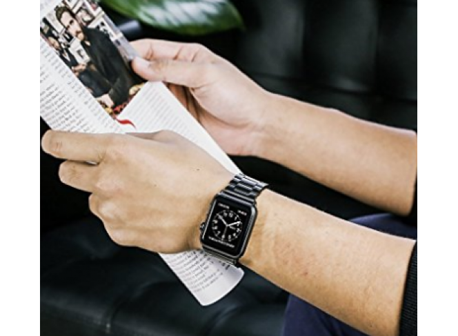 Pulseira de Aço Inox para Apple Watch Clássica Black