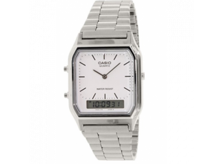 Casio Relógio Vintage Analógico e Digital AQ230A7D Prata