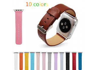 Pulseira de Couro para Apple Watch (Cores)