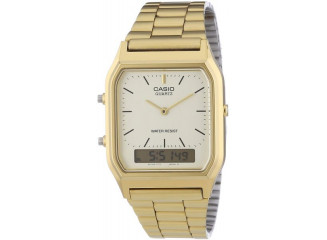 Casio Relógio Vintage Analógico e Digital AQ230GA9D Dourado