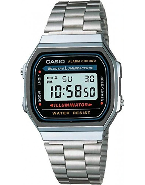 Casio Relógio Digital Vintage A159WGEA-1EF Prata e Preto