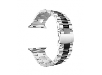 Pulseira de Aço Inox para Apple Watch Clássica Silver Black