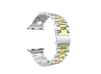 Pulseira de Aço Inox para Apple Watch Clássica Silver Gold