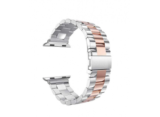 Pulseira de Aço Inox para Apple Watch Clássica Silver Rose