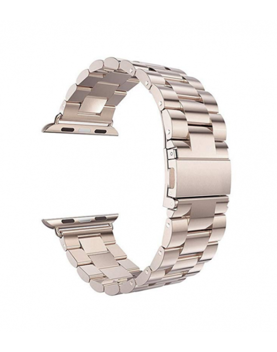Pulseira de Aço Inox para Apple Watch Clássica Gold