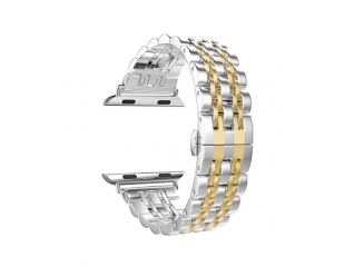 Pulseira de Aço Inox para Apple Watch LUX Silver Gold