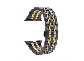 Pulseira de Aço Inox para Apple Watch LUX Black Gold