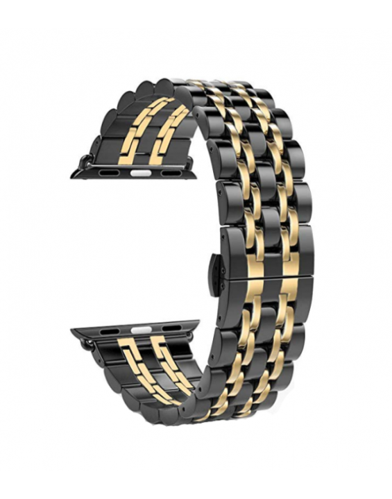 Pulseira de Aço Inox para Apple Watch LUX Black Gold