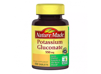 Nature Made Suplemento Glutonato de Potássio Potassium Gluconate 550mg (100 Comprimidos)