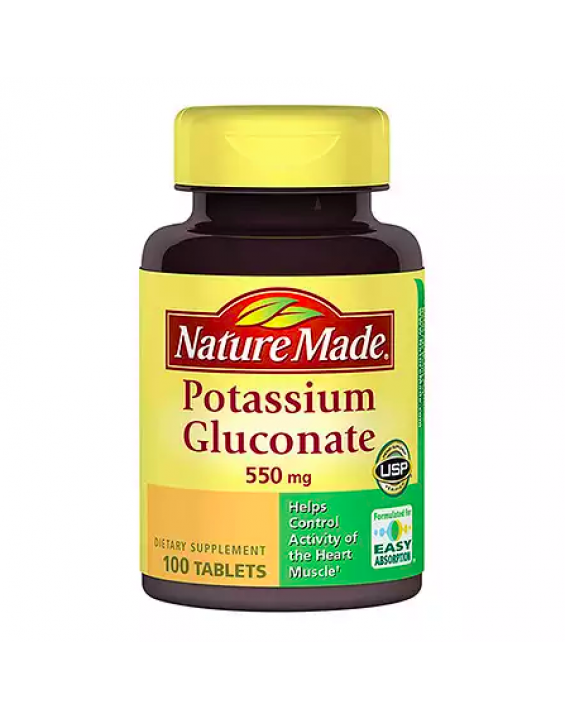 Nature Made Suplemento Glutonato de Potássio Potassium Gluconate 550mg (100 Comprimidos)