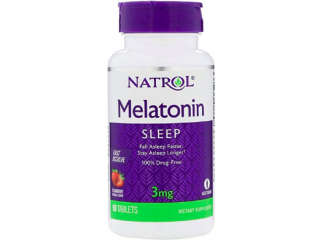 Natrol Suplemento de Melatonina 3mg Fast Dissolve Sabor Morango (90 Comprimidos)