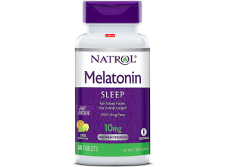 Natrol Suplemento de Melatonina 10mg Fast Dissolve Sabor Citrus (60 Comprimidos)