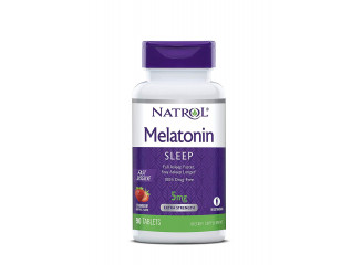 Natrol Suplemento De Melatonina 5mg Fast Dissolve Sabor Morango (90 Comprimidos)