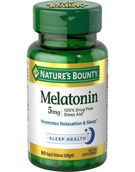 Nature's Bounty Suplemento de Melatonina Melatonin 5mg (90 Cápsulas)