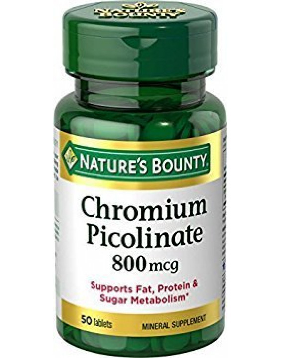 Nature's Bounty Suplemento de Cromo Chromium Picolinate 800mcg (50 Comprimidos) Nature's Bounty Suplemento de Cromo Chromium Picolinate 800mcg (50 Comprimidos)