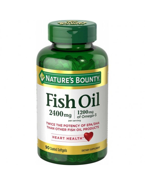 Nature's Bounty Suplemento de Omega 3 Óleo de Peixe Fish Oil 2400mg (90 Cápsulas)