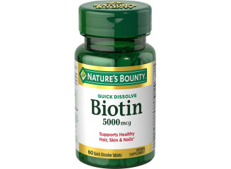 Nature's Bounty Suplemento Biotin 5000mcg (60 Cápsulas)