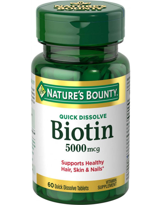 Nature's Bounty Suplemento Biotin 5000mcg (60 Cápsulas)