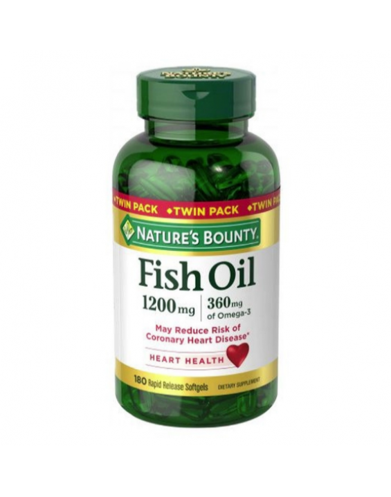Nature's Bounty Suplemento de Omega 3 Óleo de Peixe Fish Oil 1200mg (180 Cápsulas)