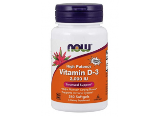 Now Foods Suplemento Vitamina D3 2.000 IU (240 Cápsulas)