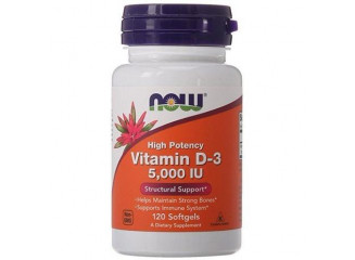 Now Foods Suplemento Vitamina D3 5.000 IU (120 Cápsulas)