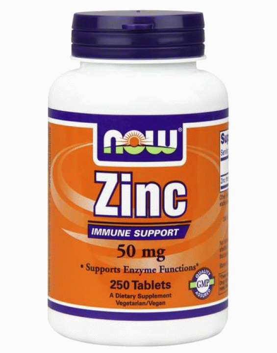 Now Foods Suplemento Zinc Gluconato de Zinco 50mg (250 Cápsulas)