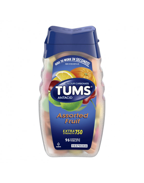 TUMS Anti-ácido Alívio para Azia Extra Strength 750 Sabor Frutas Sortidas TUMS Anti-ácido Alívio para Azia Extra Strength 750 Sabor Frutas Sortidas