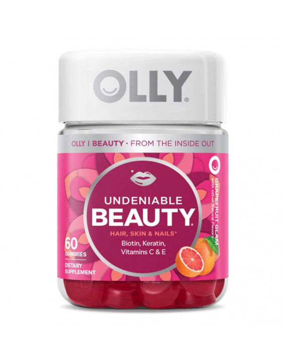 Olly Suplemento de Biotina em Balas Gummies Undeniable Beauty Hair, Skin and Nails (Contém 60)