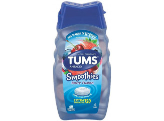 TUMS Anti-ácido Alívio para Azia Smoothies Extra Strength 750 Sabor Berry Fusion (Contém 60) TUMS Anti-ácido Alívio para Azia Smoothies Extra Strength 750 Sabor Berry Fusion (Contém 60)