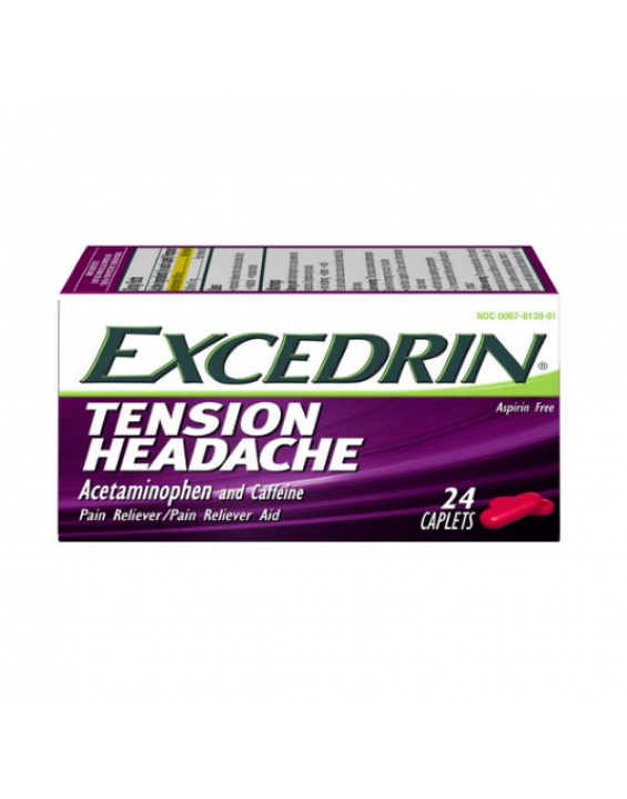 Excedrin Analgésico Tension Headache Alívio Rápido Sem Aspirina (Contém 24)